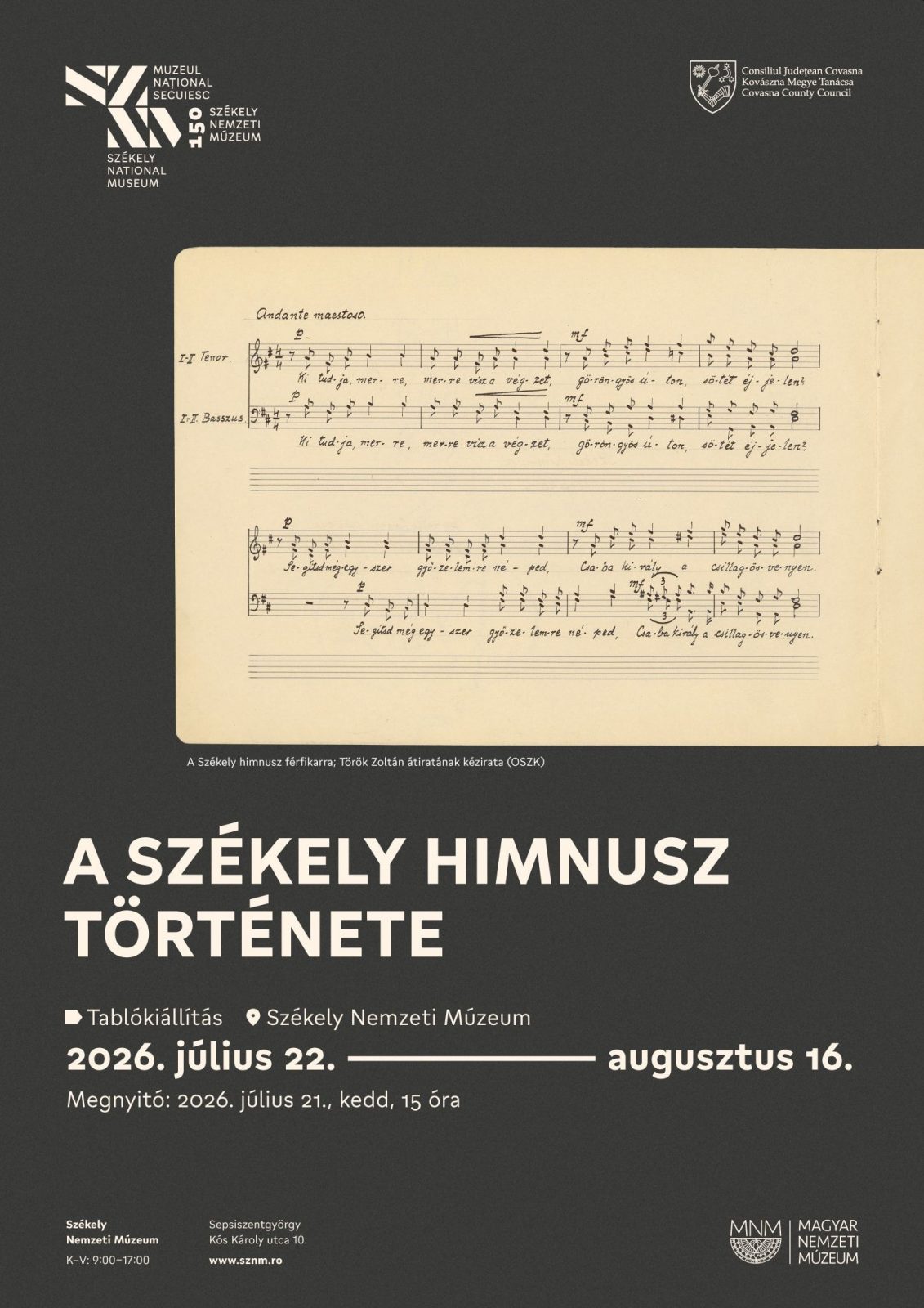 Tablókiállítás nyílik a Székely himnuszról